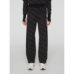 J Lindeberg Kera Knitted Pant Womens Size Small Black Geometric Print Wide Leg